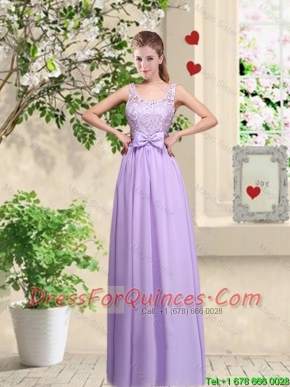Beautiful Scoop Prom Dresses with Lace and Bowknot