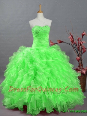 2015 New Style Custom Made   Quinceanera Dresses with Beading and Ruffles
