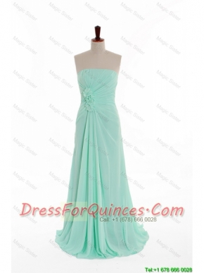 Pretty 2016 Summer Gorgeous Empire Strapless Prom Dresses with Hand Made Flowers