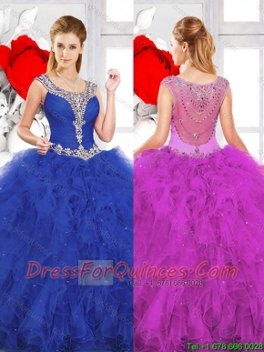 Beautiful Scoop Ruffles Quinceanera Dresses with Beading