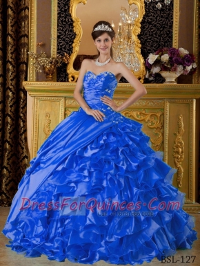 Sweetheart 2014 Spring Quinceanera Dresses Beading and Appliques Taffeta and Organza Ball Gown