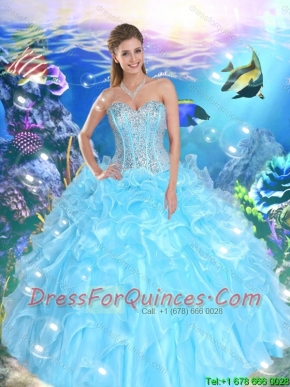 2016 Romantic Sweetheart Quinceanera Dresses with Sequins and Ruffles