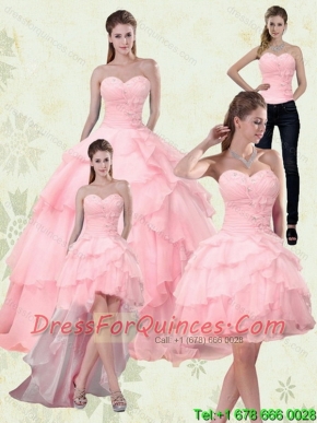 Best Sweetheart Beaded 2015 Quinceanera Dresses with Ruffled Layers