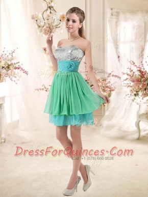 2016 Short Prom Dresses with Sequins and Belt