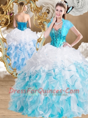 Beautiful Ball Gown Sweetheart Quinceanera Gowns with Beading and Ruffles