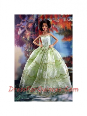 Lace Over Skirt Green For Sweet Barbie Doll Dress