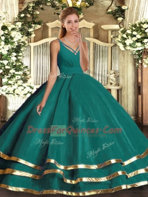 New Style Sleeveless Backless Floor Length Ruching Vestidos de Quinceanera