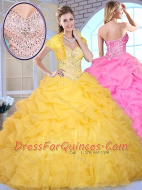 Pretty Ball Gown Sweetheart Beading and Pick Ups Quinceanera Gowns