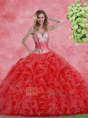 Pretty Sweetheart Beaded Quinceanera Dresses with Ruffles