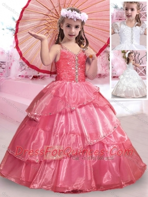 Exclusive Really Puffy V Neck Organza Mini Quinceanera Dresses with Beading