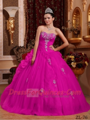 Ball Gown Sweetheart Floor-length Organza Appliques Best Quinceanera Dress