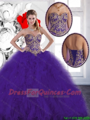 Elegant Beading and Ruffles Quinceanera Dresses with Lace Up