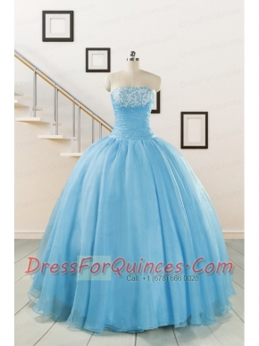 Cheap Strapless Quinceanera Dresses with Appliques