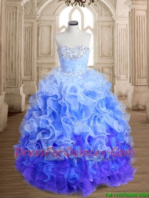 Exclusive Beaded and Ruffled Sweet 16 Dress in Rainbow