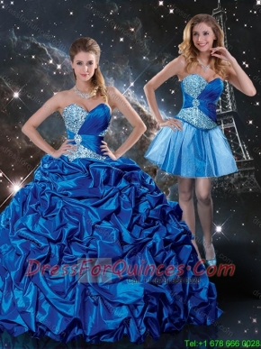 Sophisticated Sweetheart Detachable Quinceanera Dresses with Beading and Pick Ups