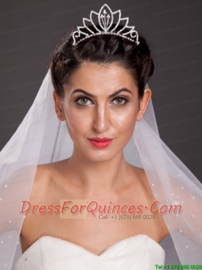 Cute Alloy Tiara With Beaded Flower Decorate