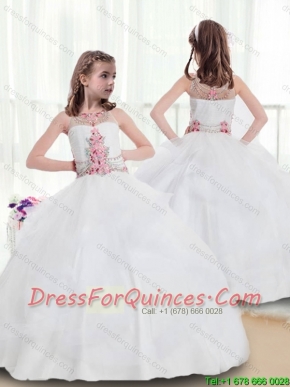New Arrivals Bateau Beading  Little Girl Dress in White