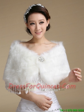 2015 Beautiful Rabbit Fur Shawls with Rhinestone