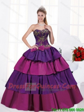2015 Perfect Sweetheart Multi Color Bowknot Quinceanera Dresses