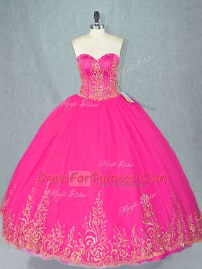 Sweetheart Sleeveless Tulle Sweet 16 Quinceanera Dress Beading Lace Up