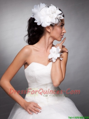 Organza Beading Headpieces Taffeta Bridal Wrist Corsage