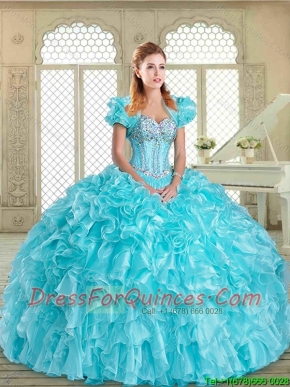 Latest Sweetheart Quinceanera Gowns with Beading and Ruffles