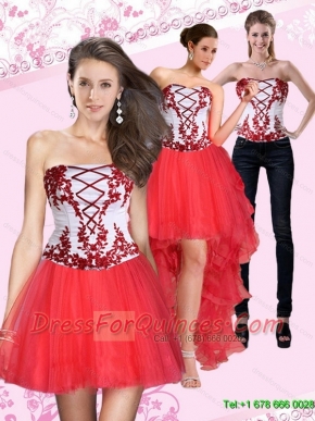 2015 Detachable New Style Strapless Multi Color Short Prom Dresses with Embroidery