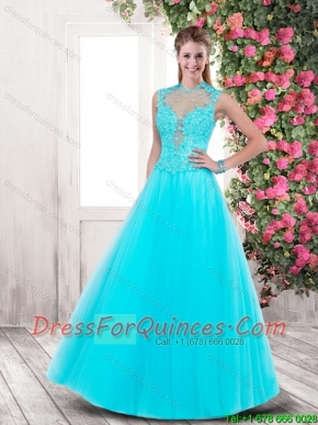 2016 Popular Spring Side Zipper Prom Dresses with Appliques and Beading