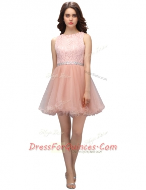 Scoop Sleeveless Beading and Lace Zipper Prom Evening Gown