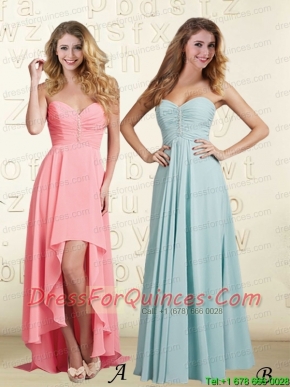 2015 Exquisite Sweetheart Chiffon Ruching Prom Dress