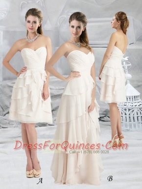 New Style Empire Sweetheart 2015 Ruching Dama Dress