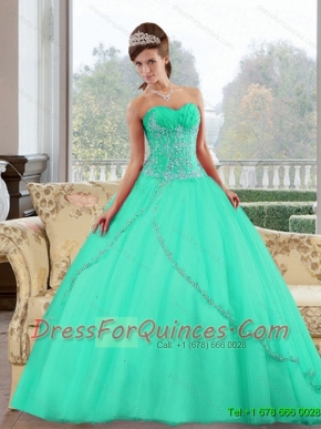 2015 Classical Sweetheart Ball Gown Sweet Sixteen Dresses with Appliques