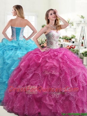 Beautiful Really Puffy Quinceanera Dress with Beading and Ruffles