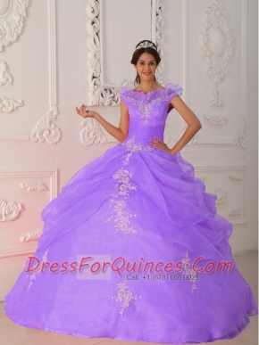 Taffeta and Organza Appliques Ball Gown V-neck Appliques and Beadings Pick-ups Best Quinceannera Dresses