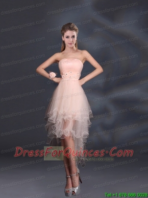 Appliques Strapless Ruffles Organza 2015 Sturning Christmas Party Dresses