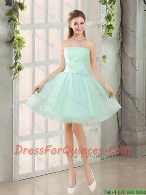 Custom Made A Line Strapless Prom Dresses with Belt