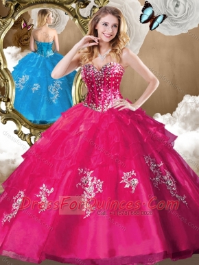Popular Beading Quinceanera Gowns with Appliques for 2016