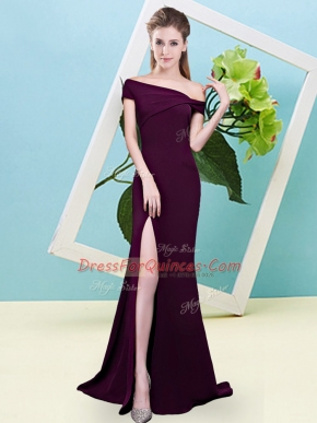 New Style Floor Length Burgundy Dama Dress for Quinceanera Off The Shoulder Sleeveless Zipper