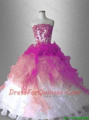 Appliques Ball Gown Beautiful Sweet 16 Gowns with Ruffles