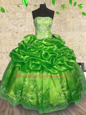 Sleeveless Beading and Embroidery Lace Up Quinceanera Gowns