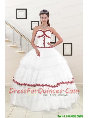 2015 Sweetheart Ball Gown Quinceanera Dresses with Appliques