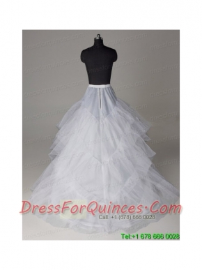 Three Layers A-line Brush Train Wedding Petticoat
