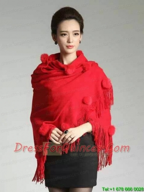 2015 Perfect Red Wraps with Knitted Fabric