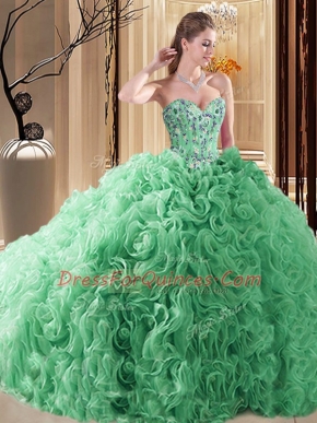 Turquoise Quinceanera Dresses Sweetheart Sleeveless Court Train Lace Up