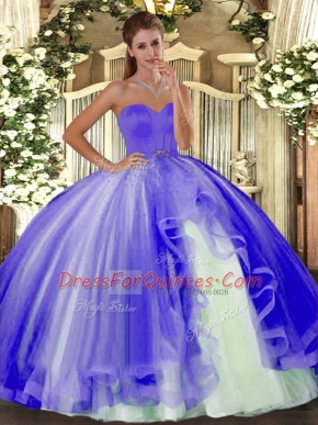 Amazing Lavender Lace Up Quinceanera Dress Beading Sleeveless Floor Length