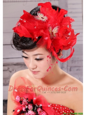 Hot Feather and Bow For Headpieces With Beading