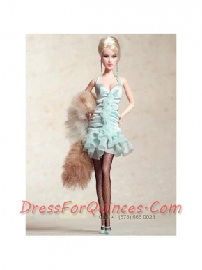 Cute Halter Apple Green Dress With Mini-length Barbie Doll Dress
