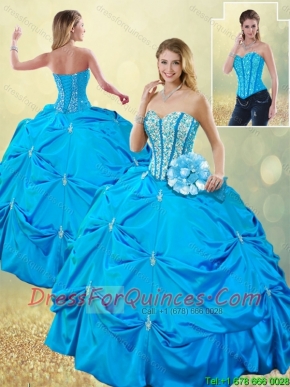 2016 Elegant Sweetheart Quinceanera Dresses with Beading and Pick Ups