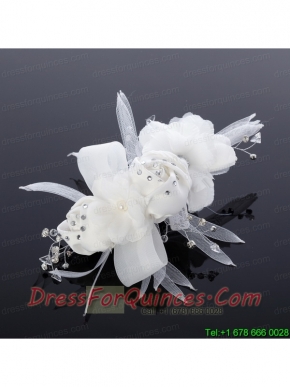 Cheap Tulle Rhinestone Hair Flower for Wedding