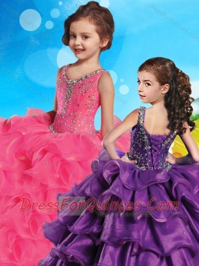 Hot Sale V Neck Beaded and Ruffled Layers Mini Quinceanera Dress